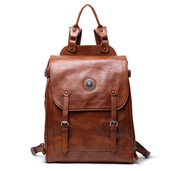 Leather Traveling Backpack