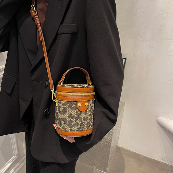 Winter Rivet Leopard Handbag