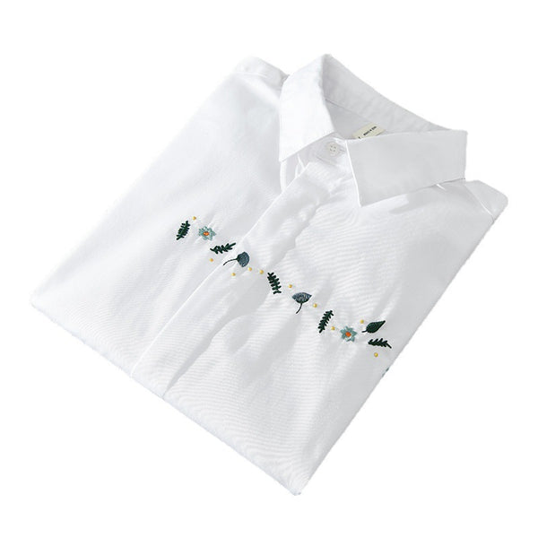 Lapel Embroidered Jacquard Shirt
