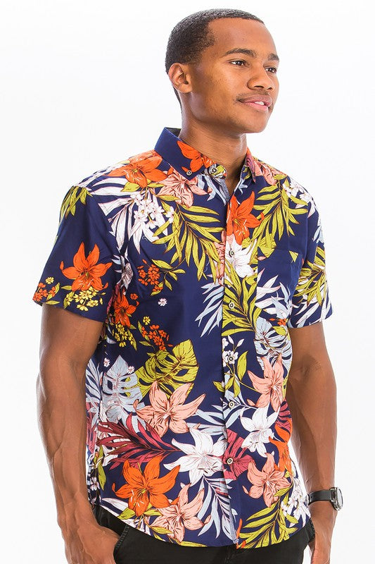 Stylish Hawaiian Button Down Shirt