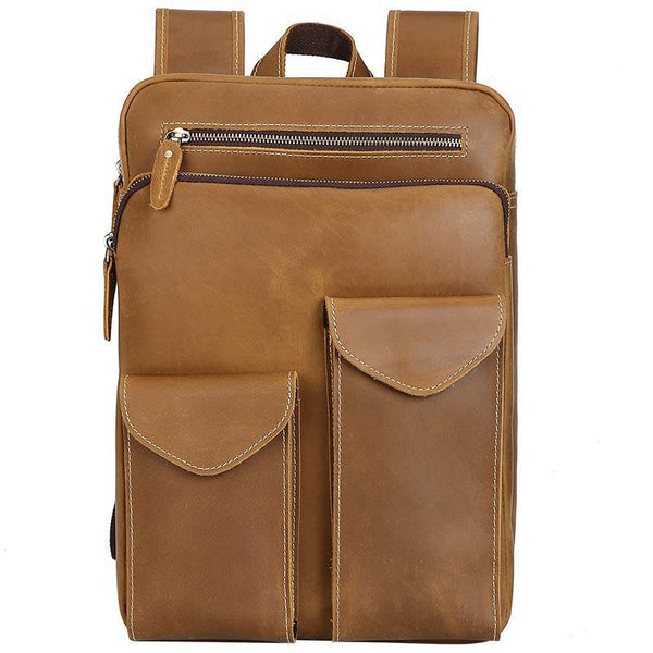 Crazy Horse Leather Travel Backpack