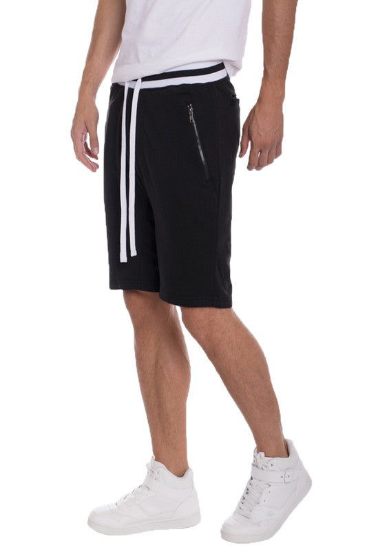 FRENCH TERRY SOLID SWEAT CASUAL SHORTS