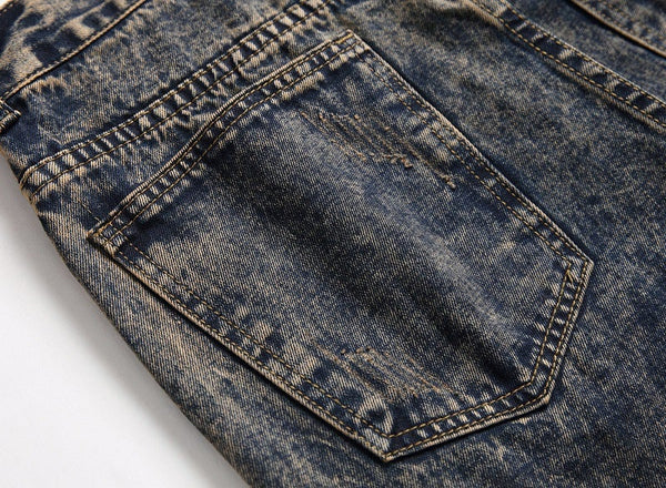 Nostalgic Mid-Rise Patch-Decorated Personalized Jeans