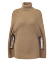 Cape Knit Turtleneck Dress Sweater