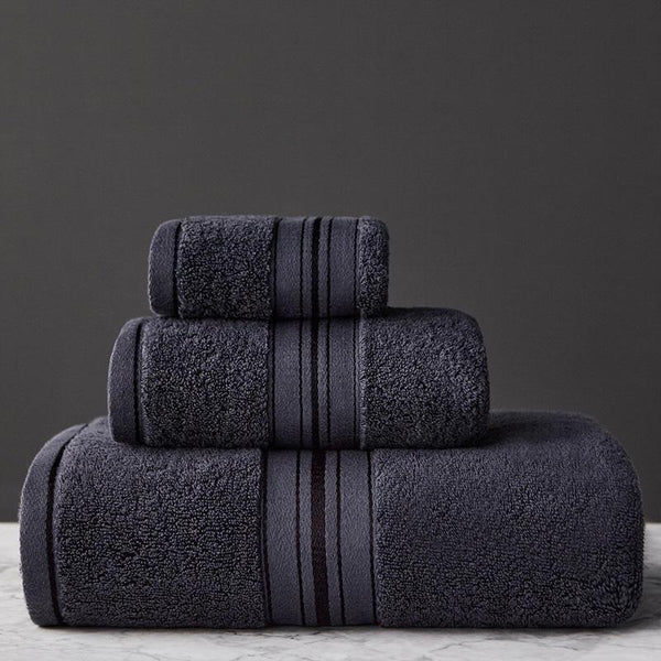 Pure Color Thick Cotton Bath Towel Set