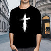 Loose Cotton Texture Cross T-Shirt