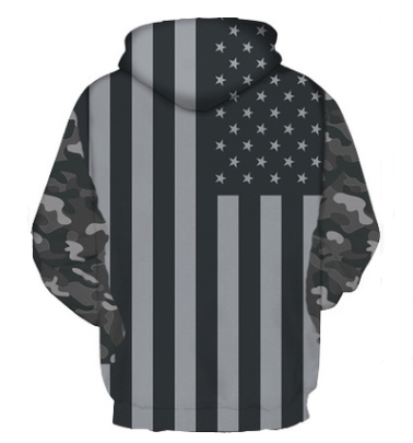 Black & White American Flag Hooded Sweater
