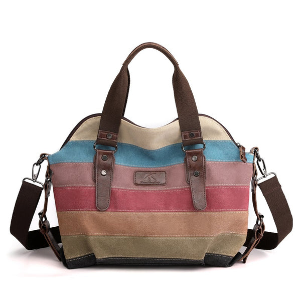 Striped Contrast Handbag