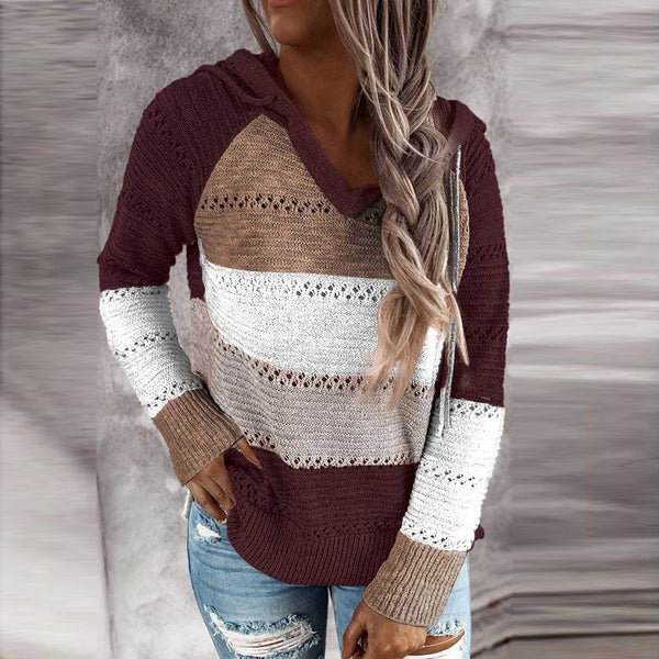 Women's Knitted Sweater V-Neck Style