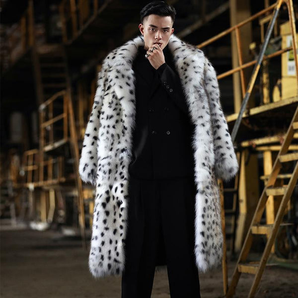 Men's Fur Coat Imitated Fox Fur Long Coat