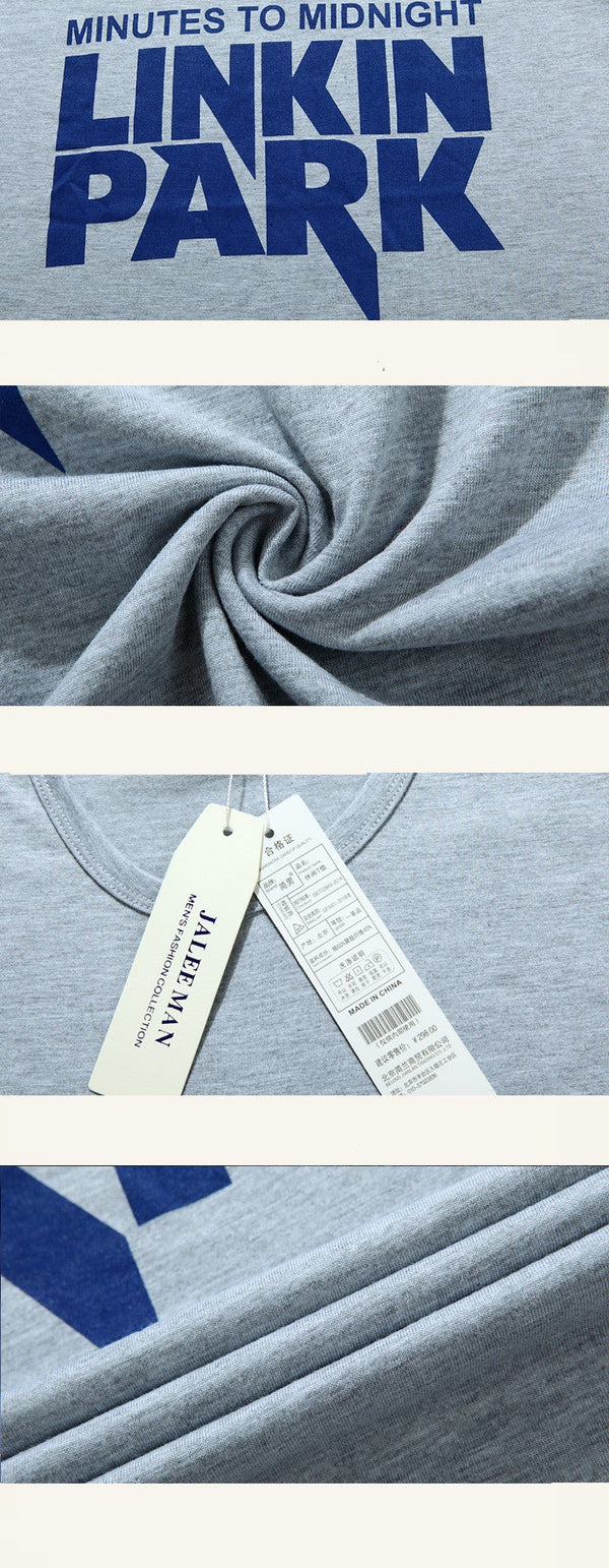 Round Neck Letter Printing T-shirt