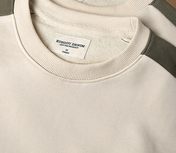 Round Neck Contrast Stitching Sweater