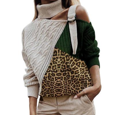 Leopard Stitching Sweater