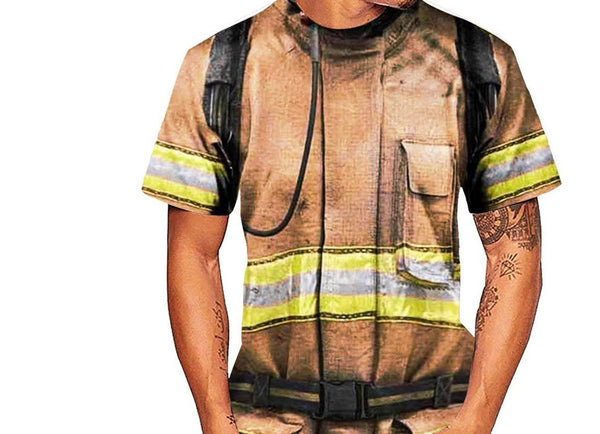 Fireman Superhero T-Shirt Men's