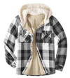 Casual Hooded Fake Two-piece Plaid Jacket