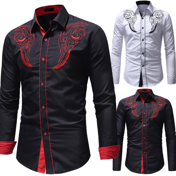 Casual Embroidery Lapel Shirt