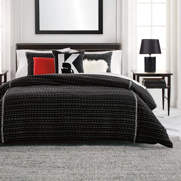 Tweed Classique Black Microfiber 3 Piece Comforter Set
