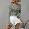 Flared Sleeve Round Neck Knitted Sweater