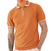 Solid Color Pullover Knit Men's Polo Shirt