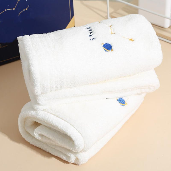 Star Embroidered Towel Dry Hair Cap Set Box