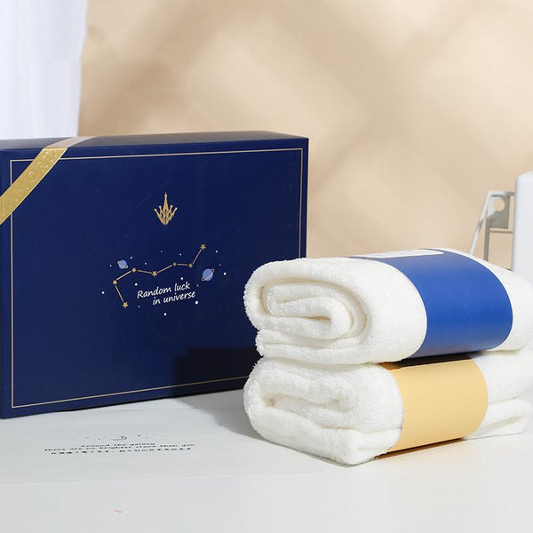 Star Embroidered Towel Dry Hair Cap Set Box