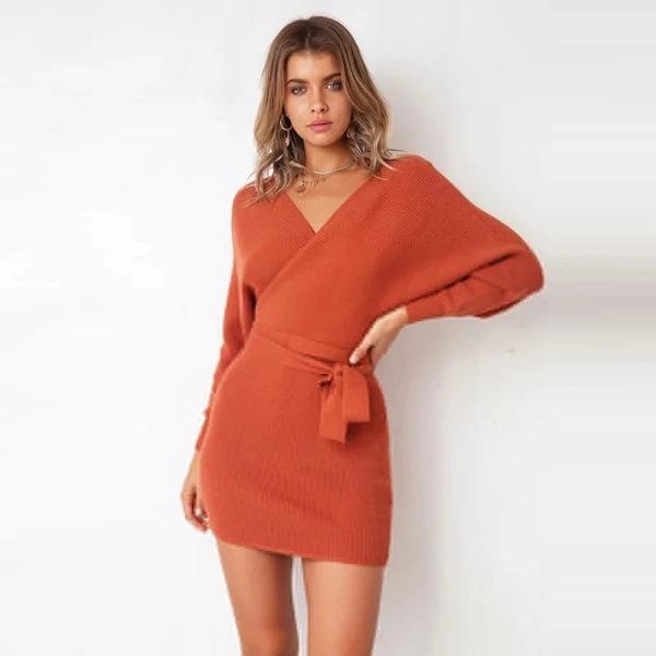 Long-Sleeved Sweater Casual Dress