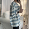 Casual Loose Striped Round Neck Pullover