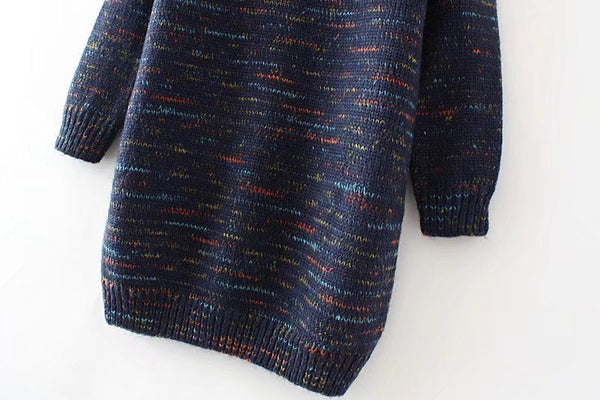 Ladies Mid Length Knit Turtleneck Pullover Dress