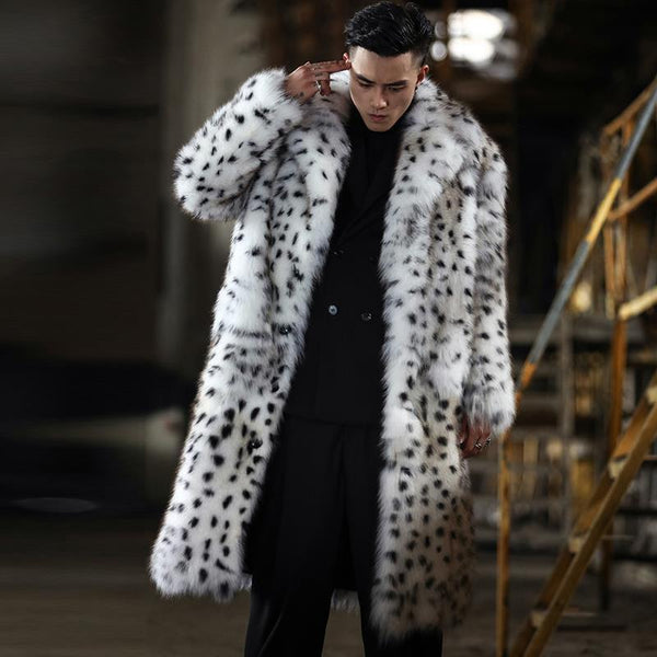 Men's Fur Coat Imitated Fox Fur Long Coat