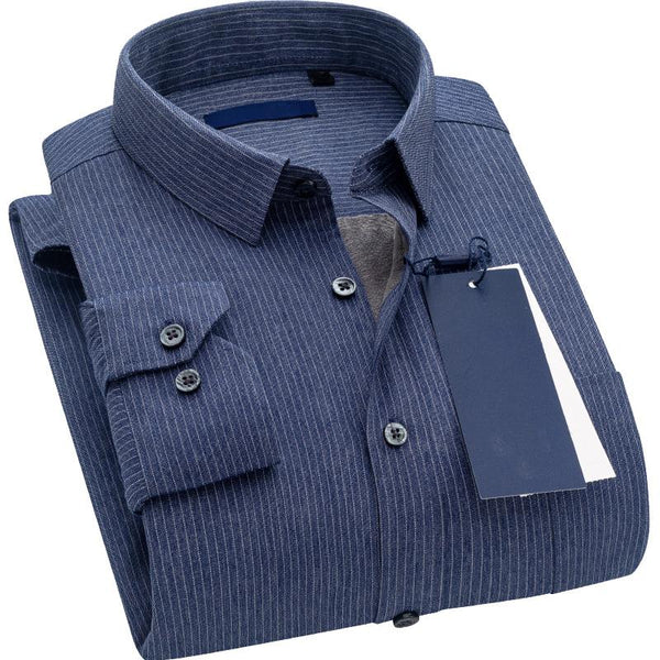 Men's Warm Shirt - Velvet Business Casual Wear
