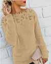 Women's Stitching Lace Sweater