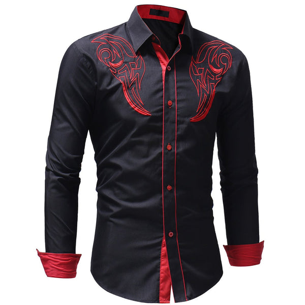 Casual Embroidery Lapel Shirt