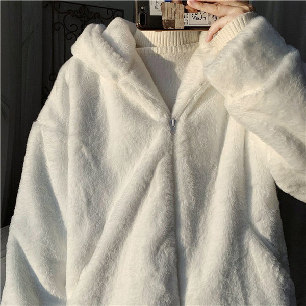 Pure Color Lamb Cashmere Cotton Coat