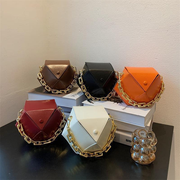 Diamond-Shaped Chain Handbag
