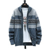 Men's Printed Jacket Loose Casual Knit Sweater