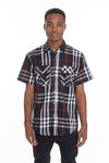 Stylish Weiv Men's Casual Short Sleeve Checker Shirts