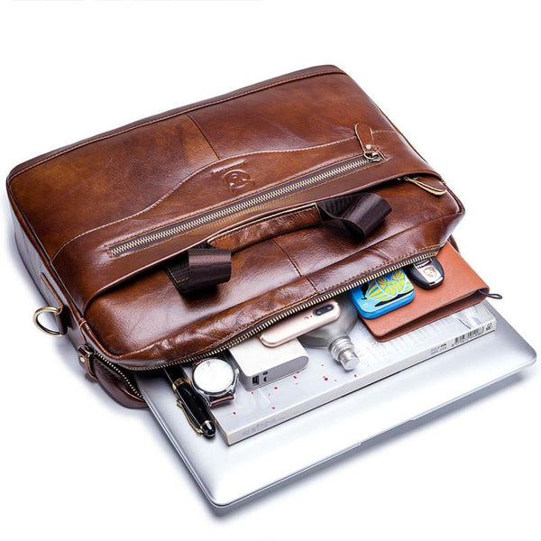 Cowhide Multifunctional Briefcase