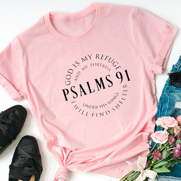 God Is My Refuge Psalms 91 Christian T Shirts