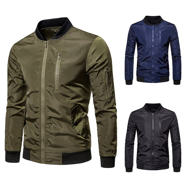 Men's Casual Jacket With Standing Collar