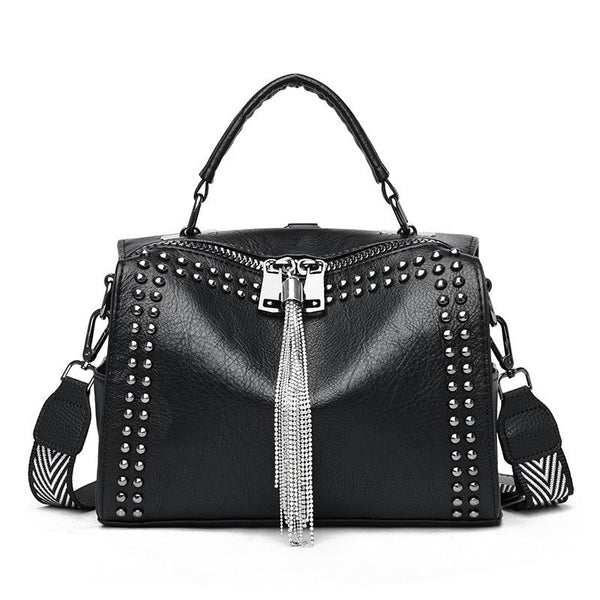 Soft Leather Studded Pillow Bag