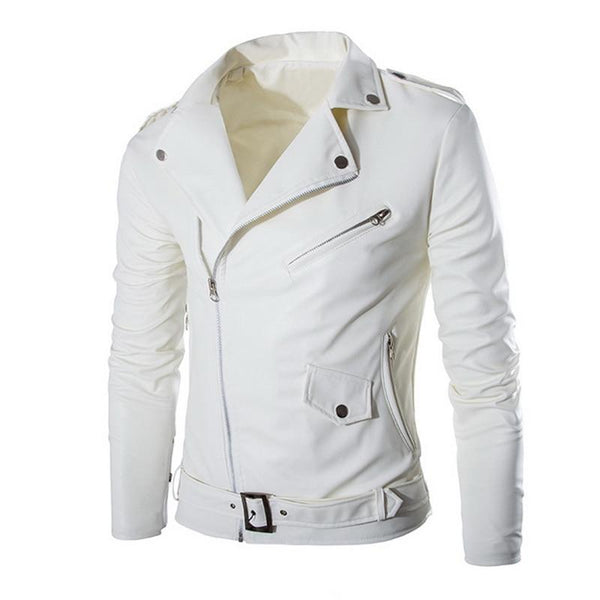 White Leather Jacket For Men