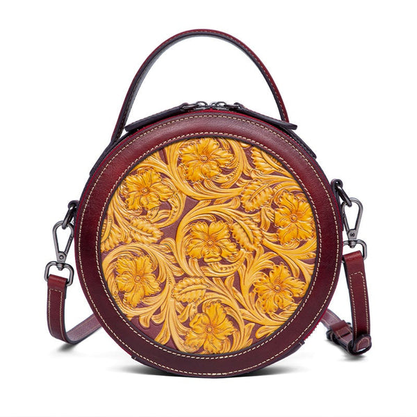 Leather Round Small Bag