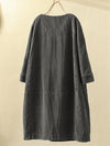 Corduroy Loose Three-Quarter Sleeve Dress