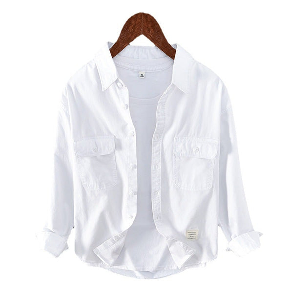 Youth Loose Double Pocket Lapel Top