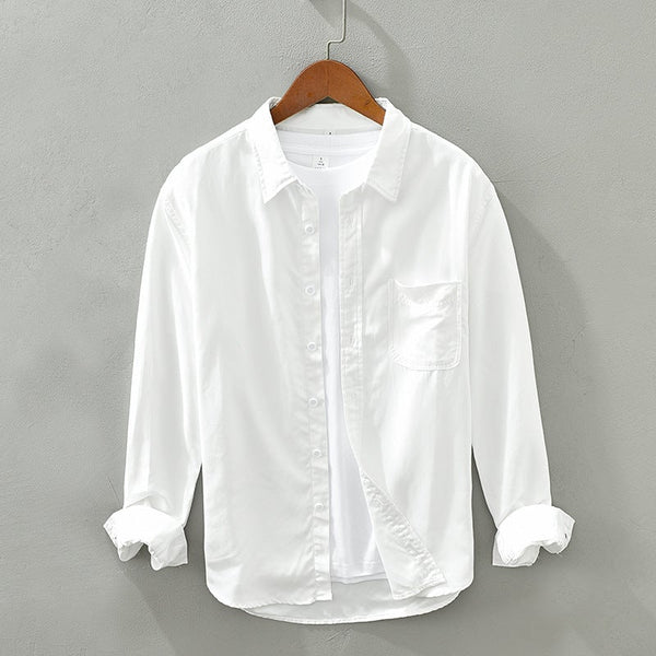 Retro Casual Lapel Youth Pocket Decorated Shirt
