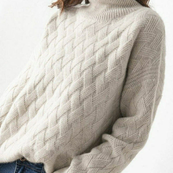 Turtleneck Mat Knitted Thick Pullover Sweater