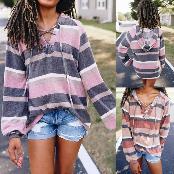 Lace-Up Casual Loose Top