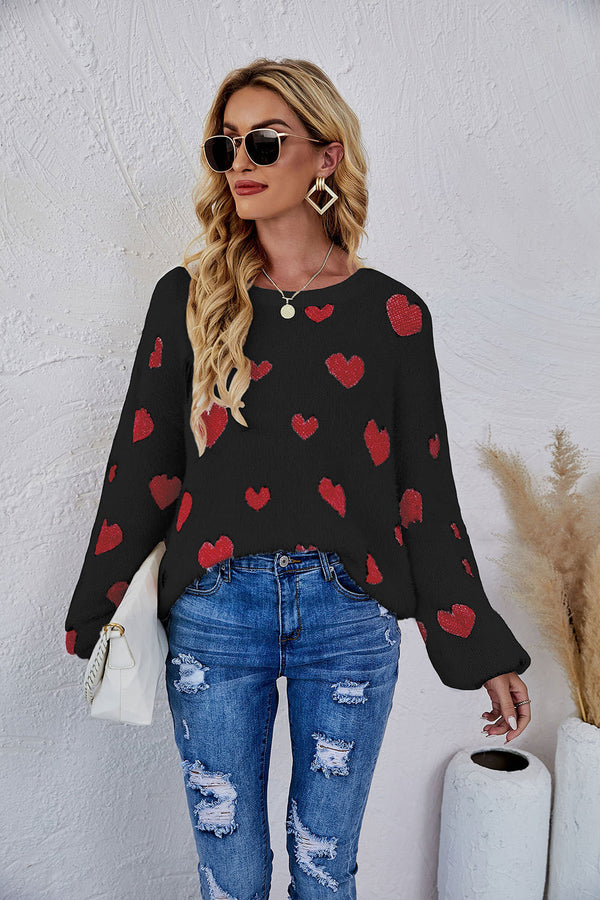 Knitted Love Round Neck Sweater