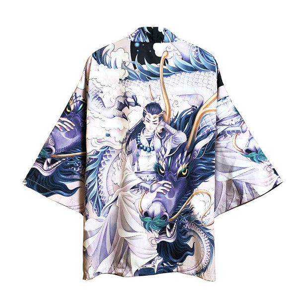 Chinese Style New Retro Dragon Robe Lined Hanfu Shirt