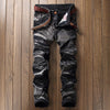 Distressed Jeans Straight Retro Trousers